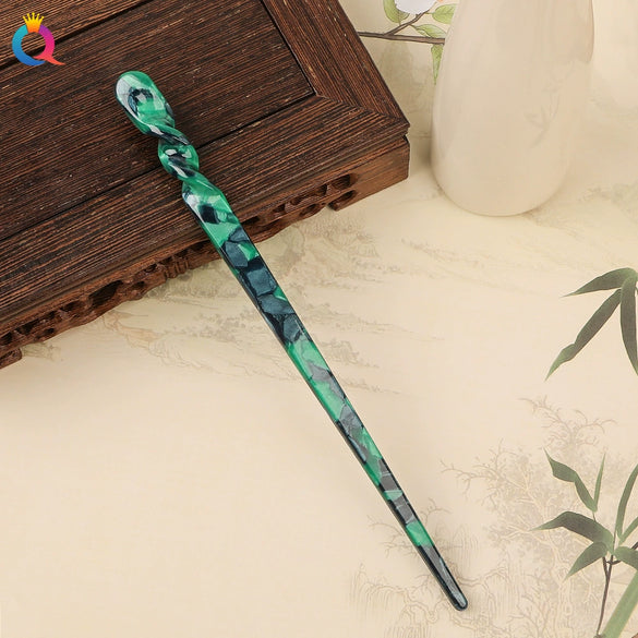 Wholesale Retro Style Marble Acetic Acid Plate Rhombus Hairpin For Women Hair Accessories