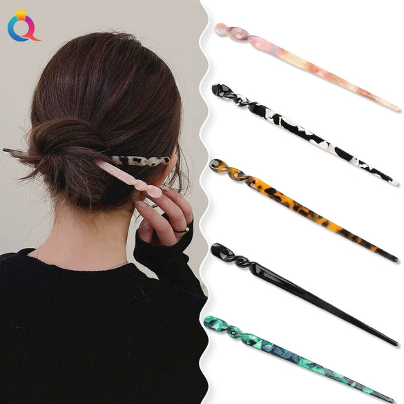 Wholesale Retro Style Marble Acetic Acid Plate Rhombus Hairpin For Women Hair Accessories