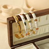 Wholesale Retro Style Oil Drop Stainless Steel Diamond Adjustable Bracelet For Women With Electroplating Design