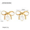 Wholesale Retro Style Stainless Steel Bow Love Earrings