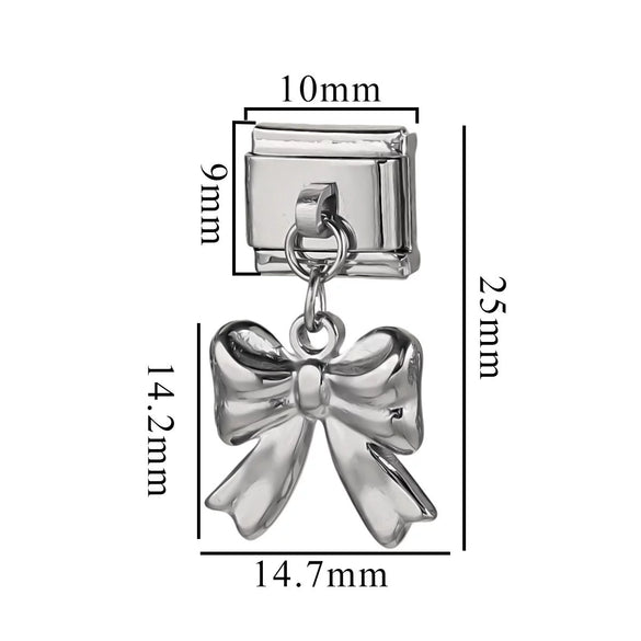 Wholesale Retro Style Stainless Steel Italian Module Bow Diy Spliced Bracelet With Electroplating Treatment