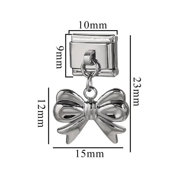 Wholesale Retro Style Stainless Steel Italian Module Bow Diy Spliced Bracelet With Electroplating Treatment