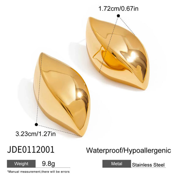 Wholesale Retro Style Stainless Steel Leaf Earrings For Women