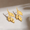 Wholesale Retro Style Stainless Steel Leaf Earrings