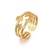 Wholesale Retro Style Star Stainless Steel Electroplated Ring For Women