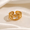 Wholesale Retro Style Star Stainless Steel Electroplated Ring For Women