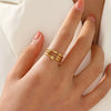 Wholesale Retro Style Star Stainless Steel Electroplated Ring For Women