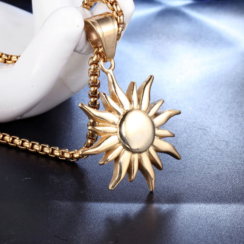 Retro Sun Titanium Steel None 18K Gold Plated Men'S