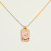 Wholesale Retro Tarot Square Copper Goldplated Geometric Necklace For Women