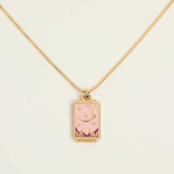 Wholesale Retro Tarot Square Copper Goldplated Geometric Necklace For Women