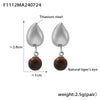 Wholesale Retro Tassel Geometric Natural Tiger Eye Earrings For Women Titanium Steel 18K Gold Plated