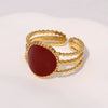 Wholesale Retro Temperament Geometric Simple Allmatch Goldplated Stainless Steel Ring For Women