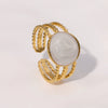 Wholesale Retro Temperament Geometric Simple Allmatch Goldplated Stainless Steel Ring For Women