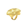 Wholesale Retro Texture Fashion Unisex Stainless Steel Lotus Leaf Flower Opening Ring With Electroplating