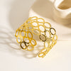 Wholesale Retro Texture Stainless Steel Electroplated Vacuum In Furnace Ins Style Geometric Bracelet