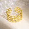 Wholesale Retro Texture Stainless Steel Electroplated Vacuum In Furnace Ins Style Geometric Bracelet