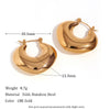 Wholesale Retro Titanium Steel U Shaped Exaggerated Hoop Earrings For Women 18K Gold Plated Stainless Steel And Acrylic Geometric Style Electroplated