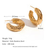 Wholesale Retro Titanium Steel U Shaped Exaggerated Hoop Earrings For Women 18K Gold Plated Stainless Steel And Acrylic Geometric Style Electroplated