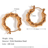 Wholesale Retro Titanium Steel U Shaped Exaggerated Hoop Earrings For Women 18K Gold Plated Stainless Steel And Acrylic Geometric Style Electroplated