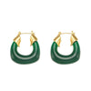Wholesale Retro Titanium Steel U Shaped Exaggerated Hoop Earrings For Women 18K Gold Plated Stainless Steel And Acrylic Geometric Style Electroplated