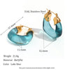 Wholesale Retro Titanium Steel U Shaped Exaggerated Hoop Earrings For Women 18K Gold Plated Stainless Steel And Acrylic Geometric Style Electroplated