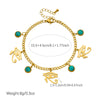Wholesale Retro Turquoise Eye Stainless Steel Goldplated Jewelry Set For Women