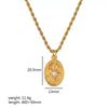 Wholesale Retro Twist Chain Star Moon Pendant Stainless Steel Necklace With Electroplating
