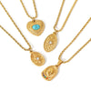 Wholesale Retro Twist Chain Star Moon Pendant Stainless Steel Necklace With Electroplating