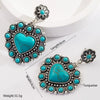 Wholesale Retro Vintage Style Heart Shape Alloy Turquoise Set Earrings For Women