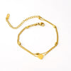 Wholesale Retro Women's 316L Stainless Steel Heart Anklet Jewelry