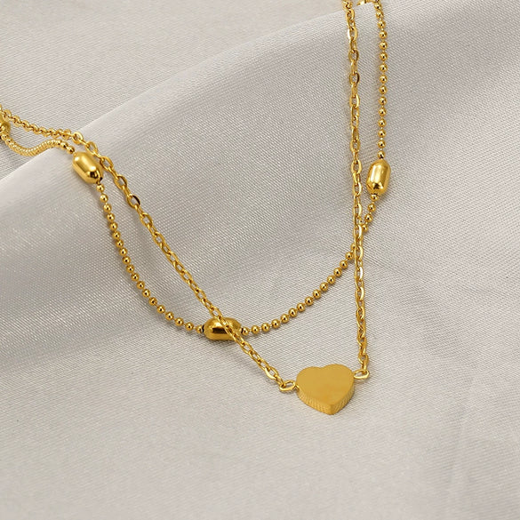 Wholesale Retro Women's 316L Stainless Steel Heart Anklet Jewelry