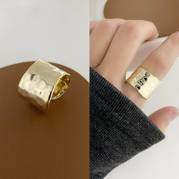 Wholesale Retro Zircon Metal Open Ring For Women Geometric Pattern Copper Electroplated