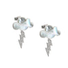 Wholesale Reversible Electroplated Shell And 925 Sterling Silver Cloud Lightning Earrings With Zircon For Women