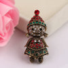 Wholesale Rhinestone Diamond Christmas Brooch With Cartoon Character Design For Women And Unisex