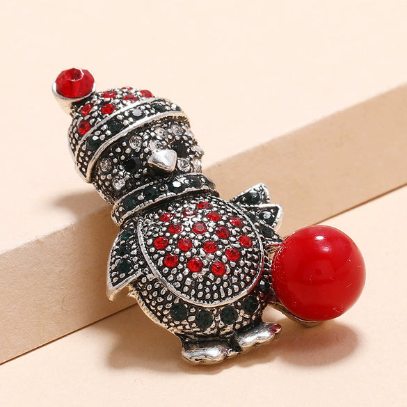 Wholesale Rhinestone Diamond Christmas Brooch With Cartoon Character Design For Women And Unisex