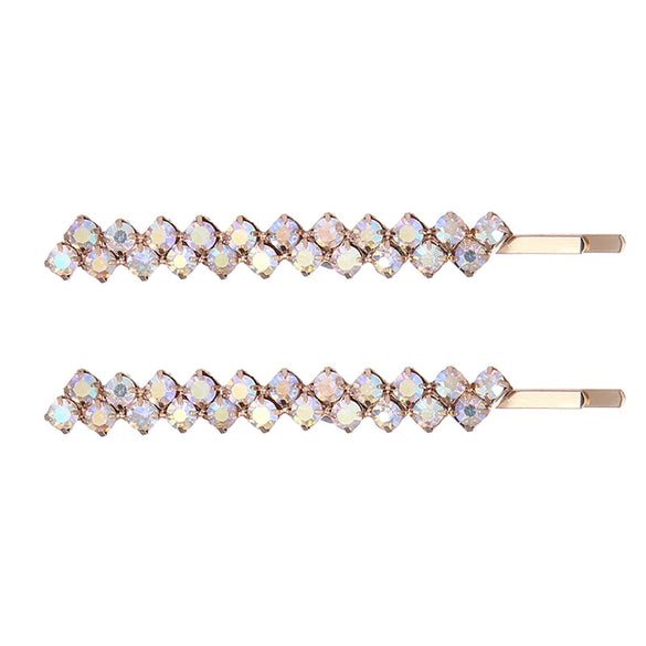 Wholesale Rhinestone Hair Accessories Simple Geometric Style Electroplated Claw Chain Oneword Hairpin Bridal Headband Side Clip