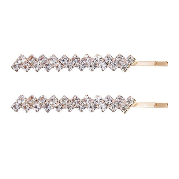 Wholesale Rhinestone Hair Accessories Simple Geometric Style Electroplated Claw Chain Oneword Hairpin Bridal Headband Side Clip
