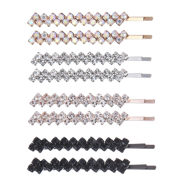 Wholesale Rhinestone Hair Accessories Simple Geometric Style Electroplated Claw Chain Oneword Hairpin Bridal Headband Side Clip