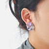 Wholesale Rhinestone Handmade Oil Dropping Gradient Bow Butterfly Iris Flower Fashion Women's Earrings Set With Diamonds