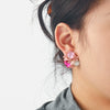 Wholesale Rhinestone Handmade Oil Dropping Gradient Bow Butterfly Iris Flower Fashion Women's Earrings Set With Diamonds