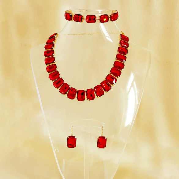 Wholesale Rhinestone Jewelry Geometric Fashion Set For Women