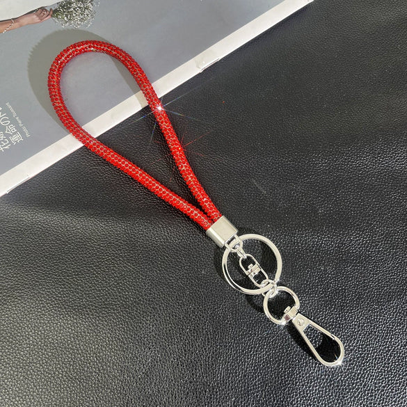 Wholesale Rhinestone Mobile Phone Lanyard And Crossbody Chain Light Luxury Semimanual Design Hanging Neck Pattern