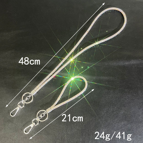 Wholesale Rhinestone Mobile Phone Lanyard And Crossbody Chain Light Luxury Semimanual Design Hanging Neck Pattern