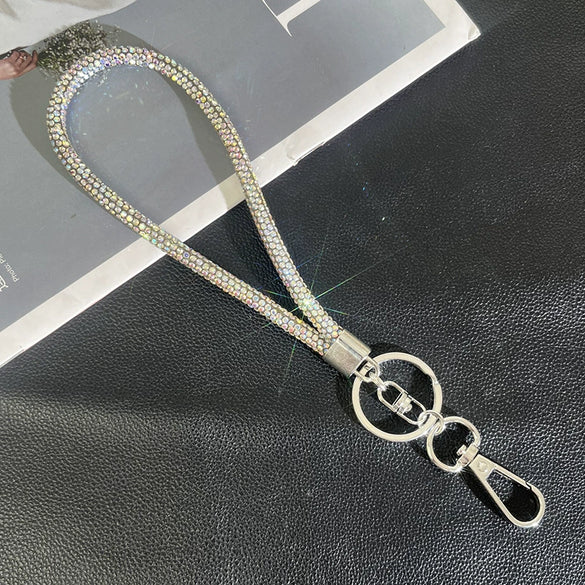 Wholesale Rhinestone Mobile Phone Lanyard And Crossbody Chain Light Luxury Semimanual Design Hanging Neck Pattern