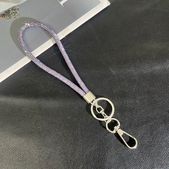 Wholesale Rhinestone Mobile Phone Lanyard And Crossbody Chain Light Luxury Semimanual Design Hanging Neck Pattern