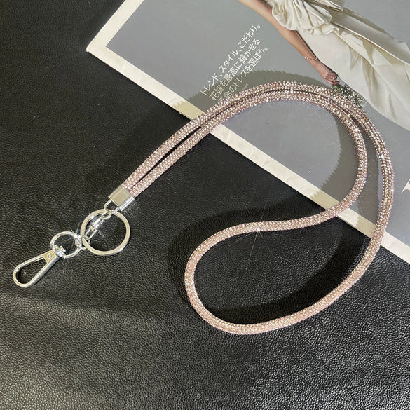 Wholesale Rhinestone Mobile Phone Lanyard And Crossbody Chain Light Luxury Semimanual Design Hanging Neck Pattern