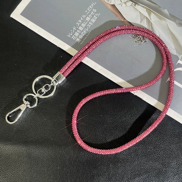 Wholesale Rhinestone Mobile Phone Lanyard And Crossbody Chain Light Luxury Semimanual Design Hanging Neck Pattern