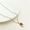 Wholesale Rhinestone Pendant Necklace French Retro Geometric Stainless Steel 18K Goldplated Clavicle Chain For Women