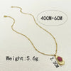 Wholesale Rhinestone Pendant Necklace French Retro Geometric Stainless Steel 18K Goldplated Clavicle Chain For Women