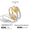 Wholesale Rhinestone Ring Titanium Steel Non Fading Geometric Style Electroplated Women's Jewelry